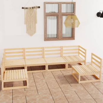 Juego de muebles de jardín 6 piezas madera pino maciza