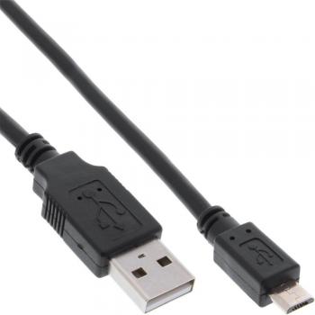 Cable Micro-USB 2.0 de 0,5 m con USB-A macho a Micro-B macho, color negro, carga rápida