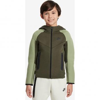 Sudadera con capucha y cremallera completa Nike Sportswear Tech Fleece para niños - Verde - Talla M (137-147 CM)