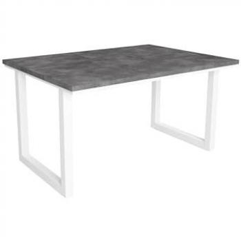 Mesa de Comedor Fija 140 cm para 6 Comensales, Patas de Madera Maciza, Estilo Industrial Cemento - Skraut Home