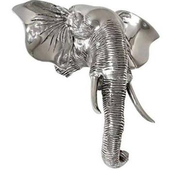 vidaXL Figura Elefante de Aluminio Macizo 25x17x67 cm Plateada Decoración Sala