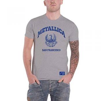 Metallica College Crest Grey T-Shirt for Men - Sizes S to XXL