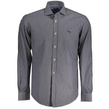 Harmont & Blaine Blue Striped Cotton Shirt - L, Casual Shirt for Men, French Collar