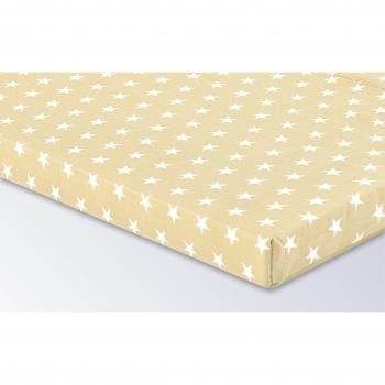 Colchón plegable para niños, 120 x 60 x 6 cm, colchón de viaje, estrellas y funda, color beige