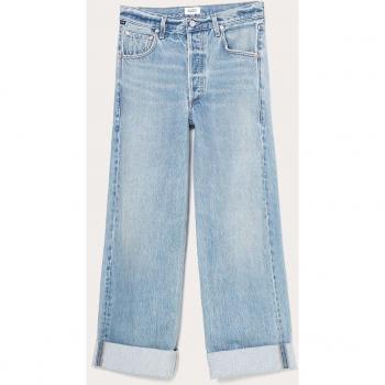 Citizens of Humanity Ayla High Rise Baggy Cropped Straight Leg Jeans in Skylights, Blue, Size: W24