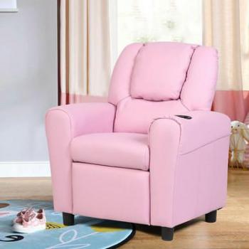 Kids' Reclining Armchair - Costway Kid's Reclining Armchair, features adjustable reclining position, soft and durable fabric, sturdy wooden frame, padded armrests for comfort, lightweight design for easy movement, suitable for ages 3-12 years