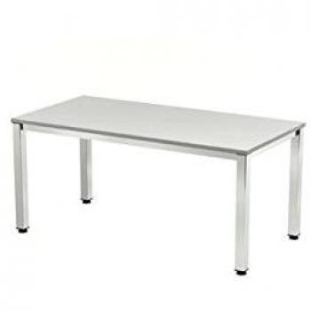 MESA EXECUTIVE ROCADA 140 X 80 CM ESTRUCTURA CROMADA TABLERO EN GRIS