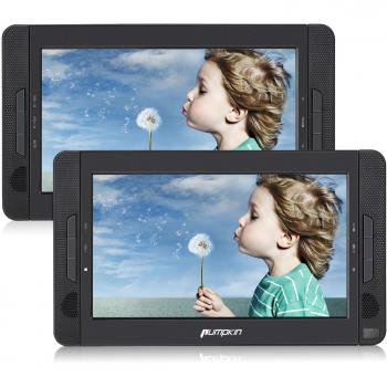 Pumpkin 10.1 Reproductor de dvd portatil coche 2 pantallas