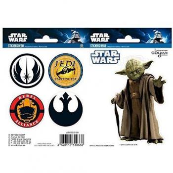 AbyStyle - Stickers - Star Wars 16x11cm Yoda/Symboles - 3760116310338