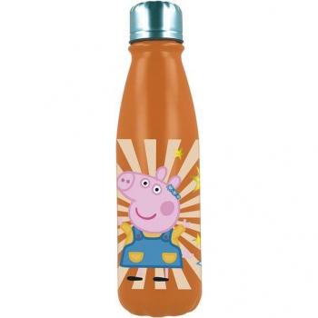 Botella de aluminio 600ml Peppa Pig.