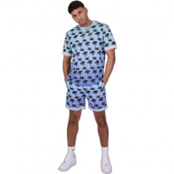 Project X Paris Palm Tree Print Shorts - Blue XL