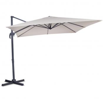 Sombrilla voladiza Pisogne 300x300cm Premium - Sombrilla duradera - Giratoria 360 ° - Inclinable - Lona resistente a los rayos UV - Beige