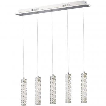 Suspensión Galaxy 5 Drop 15W LED 4000K cromo pulido / cristal