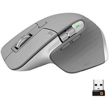 Logitech MX Master 3 Advanced Ratón Inalámbrico, Receptor USB, Bluetooth, 2.4GHz, Desplazamiento Rápido, Seguimiento 4K DPI en Cualquier Superficie, 7 Botones, Recarcable, PC, Mac, iPadOS, Gris