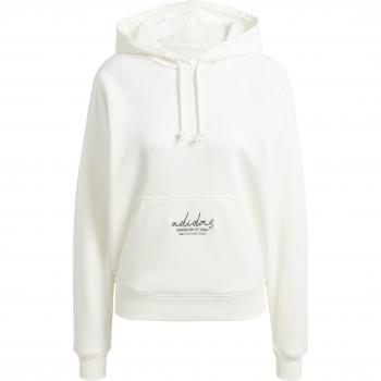 Sudadera con capucha Adidas Blu Q3 para mujer en blanco, talla M, diseño gráfico bordado suelto