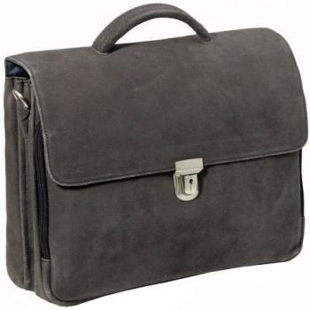 Plevier 30er Serie Maletín piel 3 compartimentos 41 cm compartimento portátil negro
