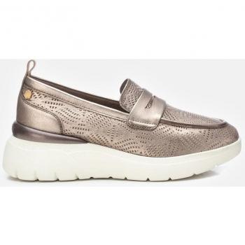 Mocasines de Piel 161428 gris Carmela - Elegantes zapatos mocasines de mujer en color gris, marca Carmela
