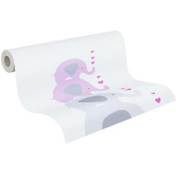 Papel Pintado Infantil Little Love con Animales Divertidos, Diseño Naturalista, 0.53 x 10.05 m
