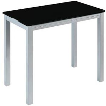 Mesa de Cocina Extensible en Cristal Templado Negro - Modelo Londres - 95 x 55/95 x 76 cm - Marca Momma Home