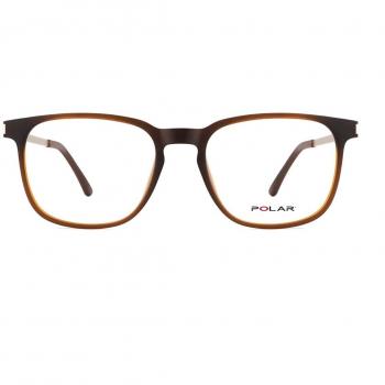 Gafas Recetadas Polar 522 With Clip-On 430 para Hombre Marrones con armazones de color marrón y lentes recetados de 52 mm