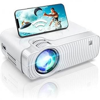 Proyector WiFi, Proyector Portátil, 6000 Lúmenes, Soporta 1080p Full HD, Cine en Casa 300 Duplicar Pantalla para Android/iPhone Smartphone iPad,HDMI/USB/VGA/AV/SD GC357