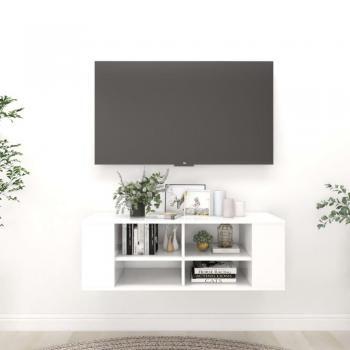 Mueble de TV de pared blanco 102x35x35cm madera multicapa vidaXL