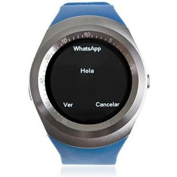 Silica DMW005BLUE DMW005BLUE - Smartwatch Bluetooth con Pantalla Circular, sim y Micro SD Azul