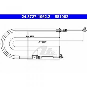 Cable de freno de mano ATE 24.3727-1062.2