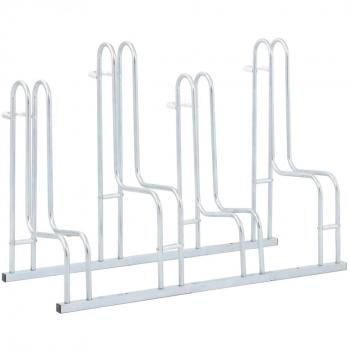 vidaXL Bicycle Stand for 4 Bikes Floor Freestanding Galvanised Steel