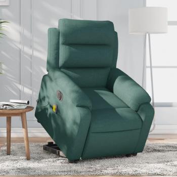 Sillón de masaje eléctrico reclinable elevable en tela gris claro, gris oscuro y negro, tipo Sillón Dormitorio, cómodo, Silla Relax, Sofá