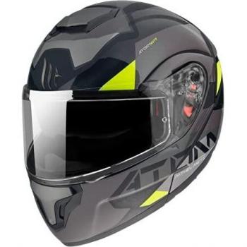 Casco Convertible para Moto HOMOLOGADO CEE DE LA Marca Atom SV W17 B2 Gris Brillo Y Mate M