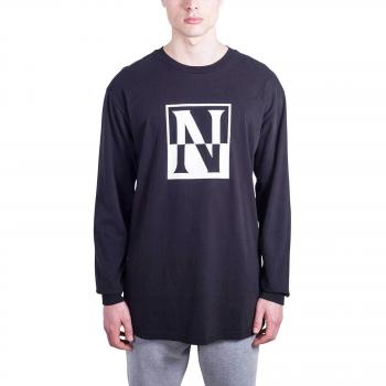 NAPAPIJRI TRIBE Men - Black long sleeves cotton T-Shirt with logo - Size L