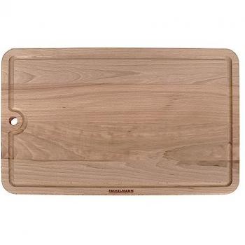 Tabla de Cortar Rectangular de Madera de Haya FSC con Orificio para Colgar, 40x26 cm, Color Marrón Claro