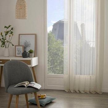 Cortina Voilage Moly Beige 135 x 240 cm con Ojetes