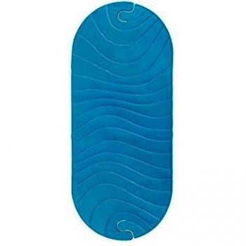 Alfombrilla de Baño Antideslizante Boon Ripple con Ganchito y Orificios de Drenaje - Azul