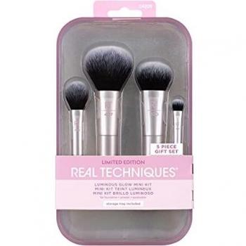 REAL TECHNIQUES Edición Limitada HOLIDAYS: Mini Brushes, Full Gorgeous Looks - Set 4 brochas mini con estuche