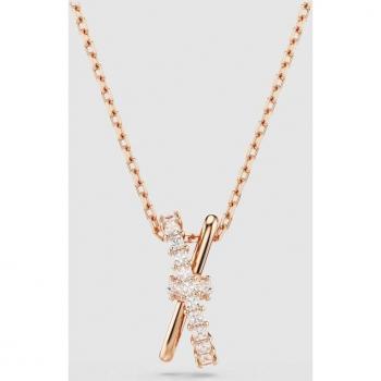 Swarovski Hyperbola Rose-Gold Mixed Cuts Crystal Twist Pendant Necklace