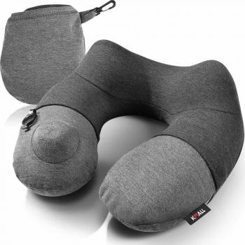 Portable Almohada de Viaje de Bolsas de Aire, Kmall Almohada Cervical Inflable de, Desmontable y Lavable, Soporte para Cabeza, Barbilla y Cuello en Avión, Coche y Tren