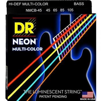 DR Hi-Def Neon Multi-Color Bass Guitar Strings Medium 45-105