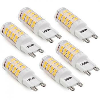 LEDGLE Bombillas LED G9 de 5W, Omnidireccional No Regulable 51 LEDs, Equivalente a una Bombilla Halógena de 50W, 3000K Blanco Cálido, Paquete de 6unidades