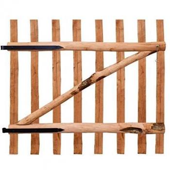 vidaXL Puerta para Valla de Jardín 100x90 cm Madera Avellano Impregnada Marrón