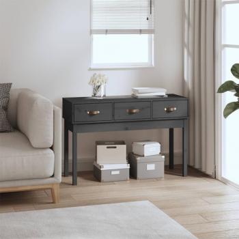Mesa Consola Gris 114x40x75 cm de Madera Maciza de Pino