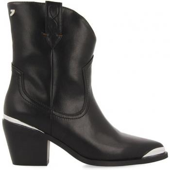 Botín Estilo Cowboy Negro con Detalle de Metal en Punta y Talón para Mujer Roslyn
