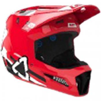 Leatt Casco de Cross 3.5 V24 Rojo con Gafas Moto, Tecnología Turbina 360°
