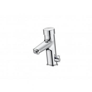 Grifo temporizado de repisa para lavabo ECO FLUENT - ROCA, tipo: grifo, características: diseño moderno, acabado cromado, funcionamiento temporizado para ahorro de agua, instalación en repisa o encimera