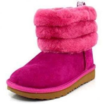 UGG Fluff Mini botas acolchadas a la moda para niños, Rosa