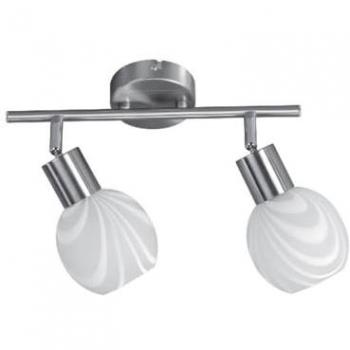 Lámpara de Techo Sara, Metal y Vidrio, Cromo y Blanco, 44x14x21 cm