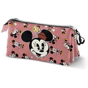 Estuche Portatodo Triple Minnie Mouse Aqua, Rosa, 23 x 11 cm