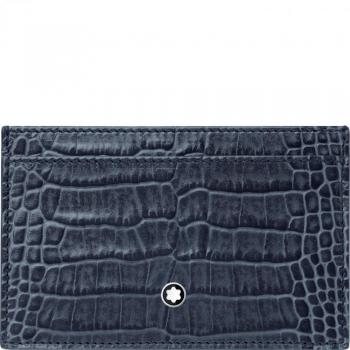 Montblanc Meisterstück Selection - Monedero, 2 CC, Color Azul, añil, 11 cm, Monedero