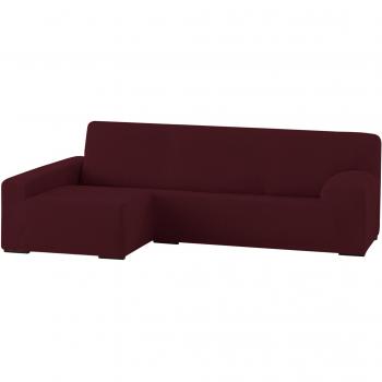 Eysa Funda chaise longue elástica, Textura, Granate, 90 x 240-280 x 155 cm